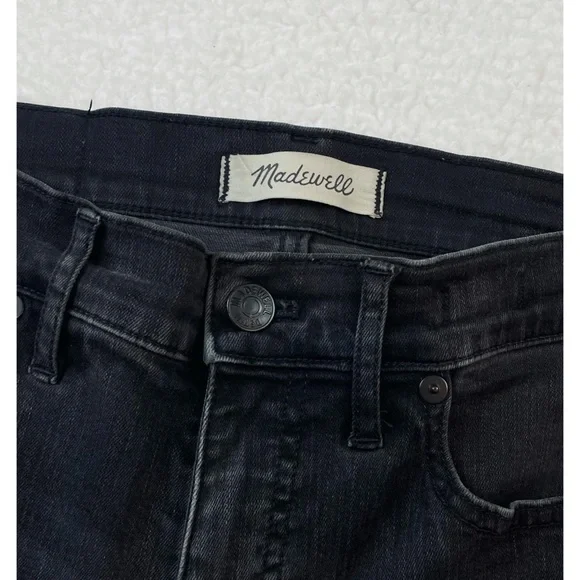 MADEWELL • Black High-Rise Distressed Knee Skinny Jeans, 27 - Picture 7 of 16
